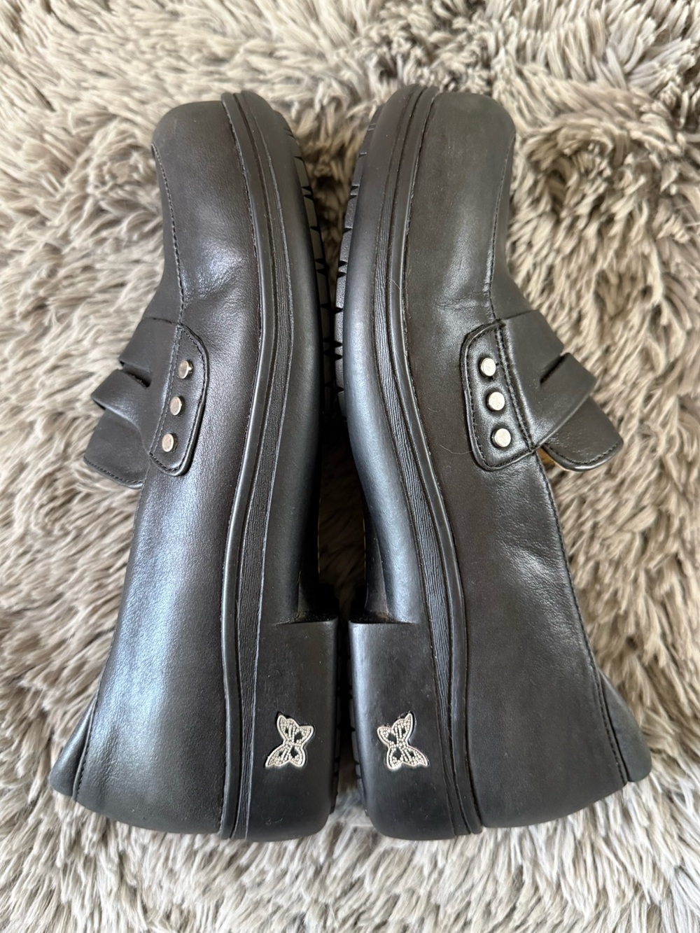 Alegria Black Leather Mary Jane EU 40 US 9-9.5 Comfort Nursing Slip Resistant
